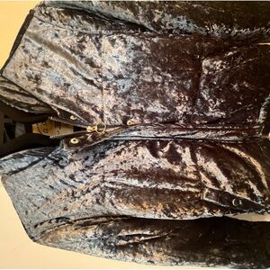 Ci Sono bomber velvet jacket. Size S. Shiny blue velvet, warm.